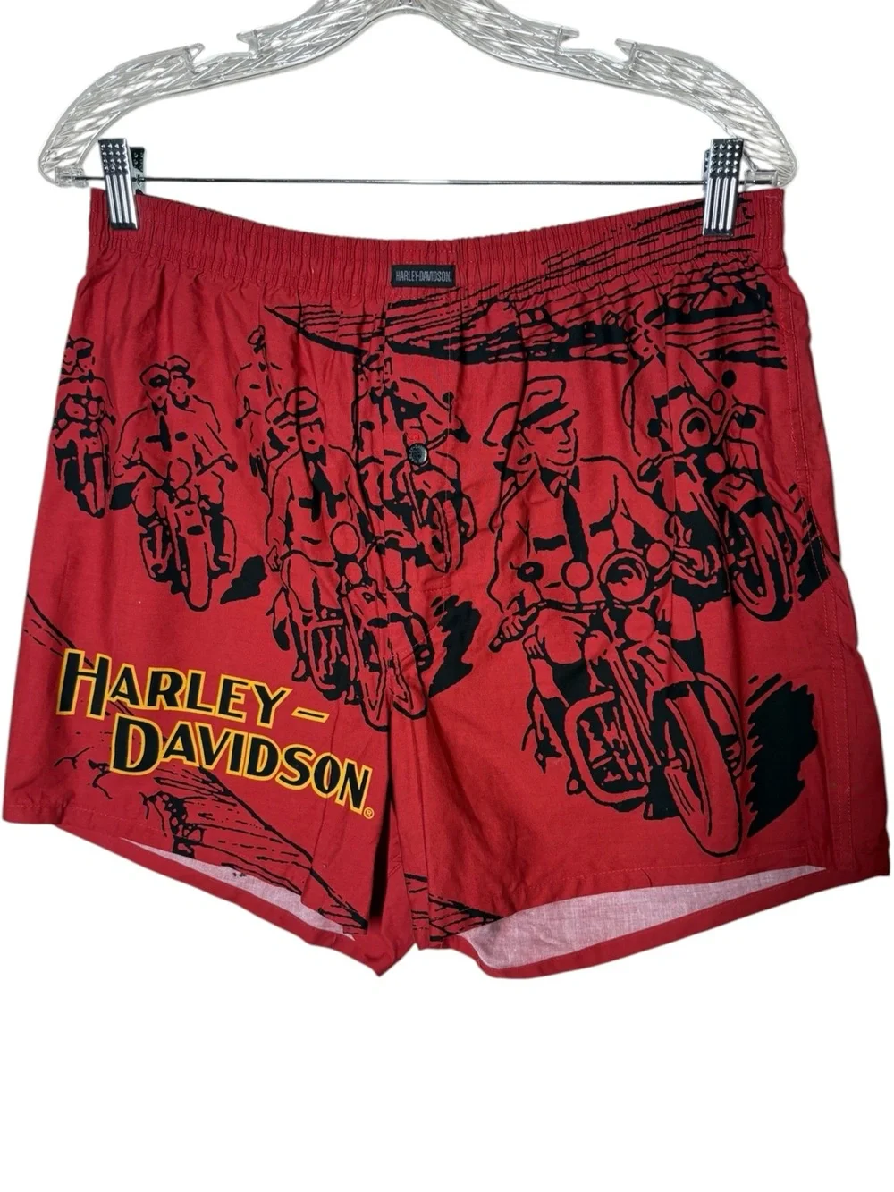 {EUC} Harley-Davidson Red Men's Motorcycle Graphic Boxer Briefs L